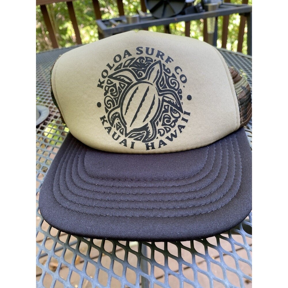 Koloa Surf Co Kauai Hawaii Trucker Hat Camo One Size Adjustable Mesh Back